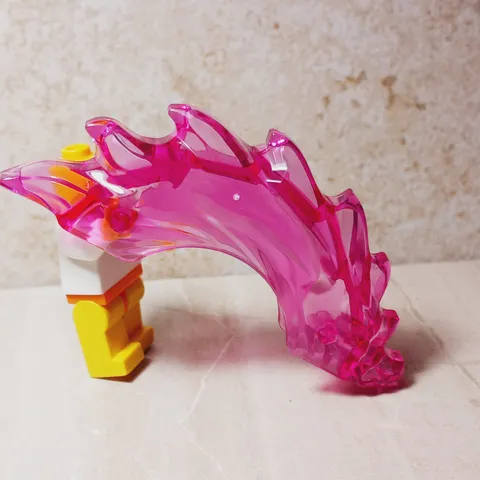 New LEGO Dragon head Spine Trans Pink Precious Pet Monster Handles Clear See