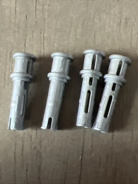 LEGO 32054 Flat Silver Technic, Pin 3L w/ Friction Ridges and Stop Bush 4 Pieces