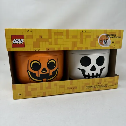 Lego Halloween Edition Small Storage Head 2 Pieces Set Pumpkin and Ghost