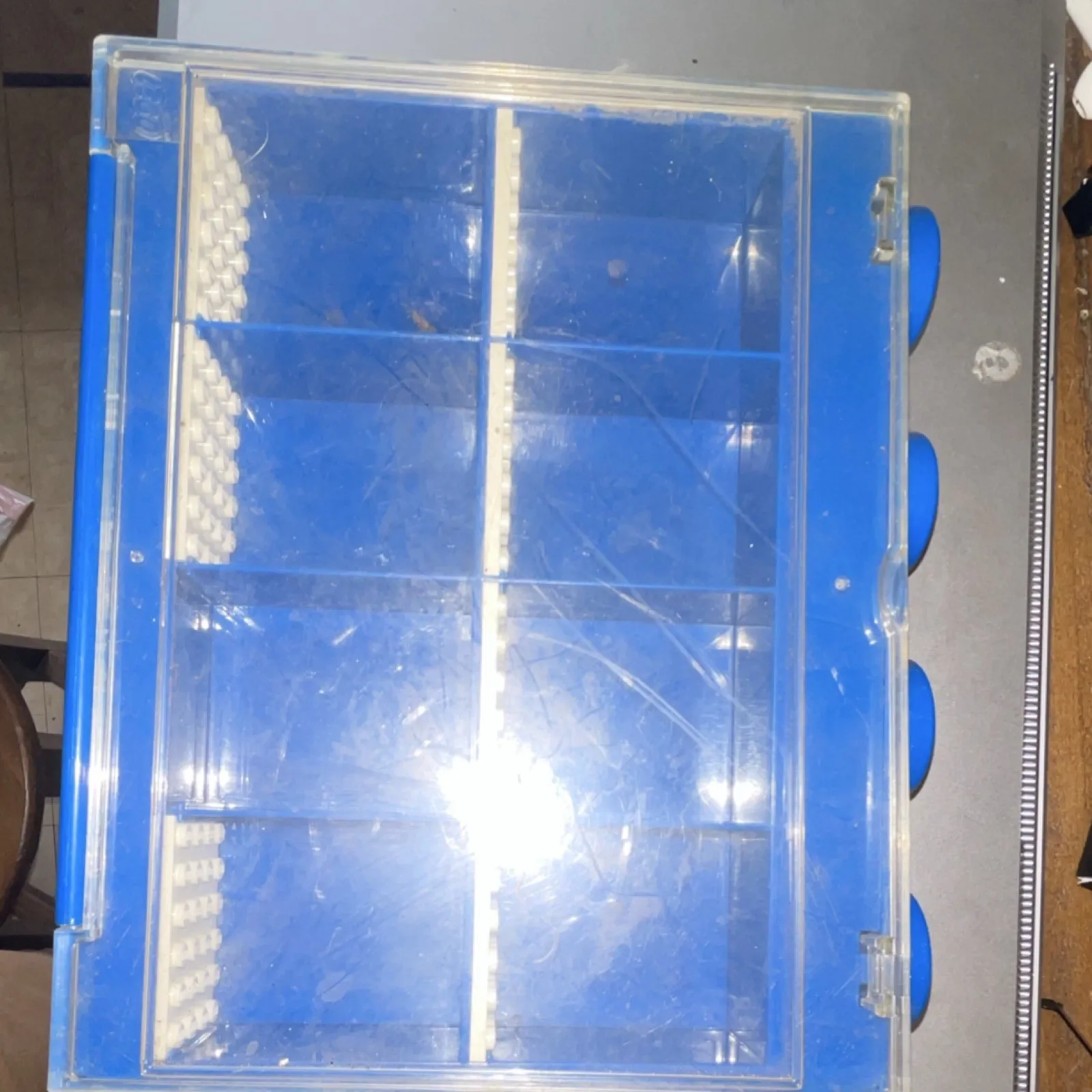 LEGO Blue Plastic Carrying Case with Handle and 6 Compartments