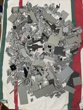 2 LB Bulk Gray LEGO Lot Mixed Bricks Plates Parts Pieces Light & Dark Gray