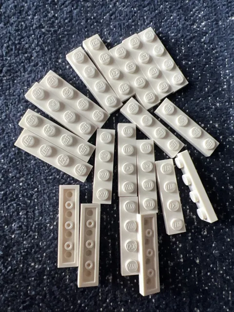 LEGO 3710 White Plate 1 x 4 - 20 Pieces