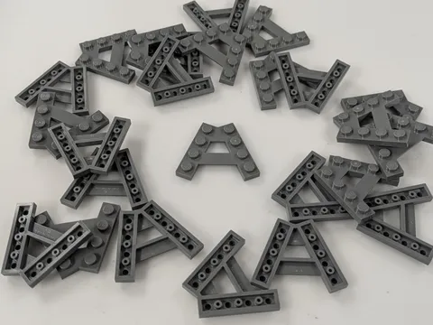 Lego x25 New Dark Bluish Gray Wedge, Plate A-Shape with 2 Rows of 4 Stud # 15706