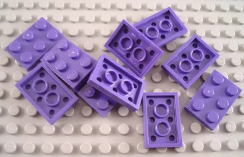 LEGO Lot of 10 Dark Purple 2x3 Flat Plate Pieces