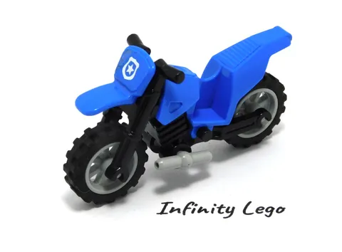 LEGO Blue Dirt Bike Motorcycle Fairing Black Chassis Grey Rim Wheel Police 50860
