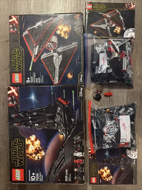 LEGO Star Wars Kylo Ren's Shuttle 75256 & 75272 With Tie Fighter W/figs Shown