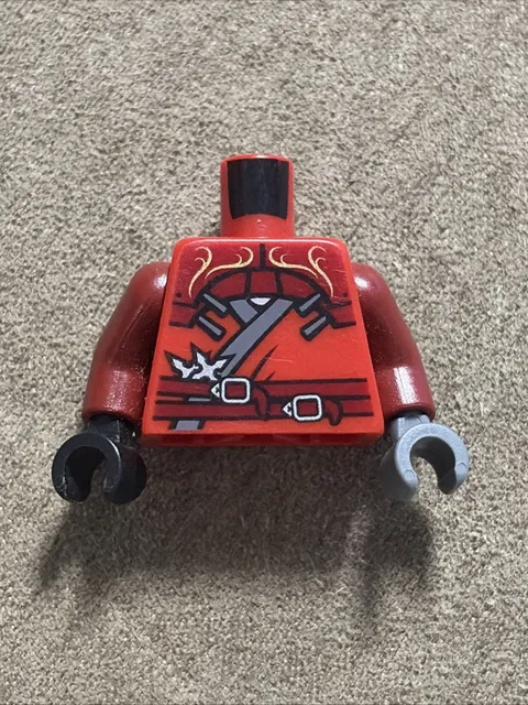 LEGO Minifigure Fire Ninja Body Part TORSO Red Robe Ninjago Power Battle Weapons