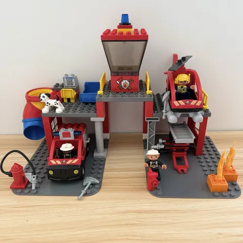 Lego Duplo 5601 Fire Station Fire Engine Helicopter Complete Manual 2008 Vintage