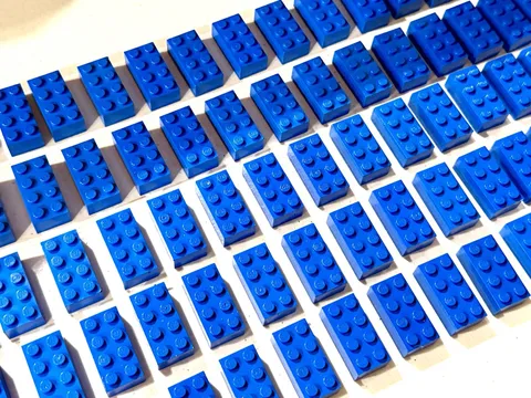 ⭐️QTY- 100 LEGO® Original 2x4 Bright Blue Bricks ID 3001 - Bulk Lot Parts