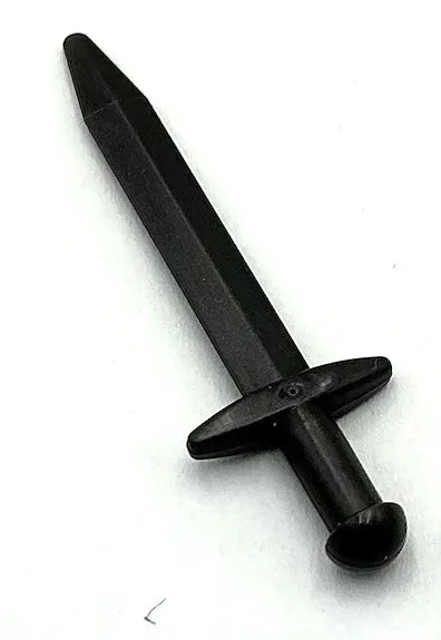 Lego New Black Minifigure Weapon Sword Greatsword Pointed w/ Thick Crossguard