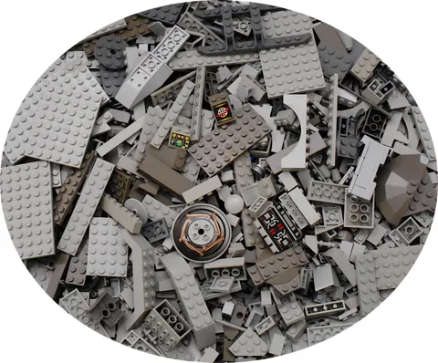 LEGO 700+ Light & Dark Gray Bricks Parts Pieces Lot