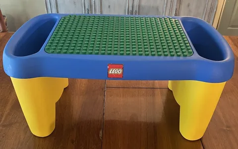Vintage 1998 Lego Duplo Lap Table Building Blocks Top with Side Storage Bins