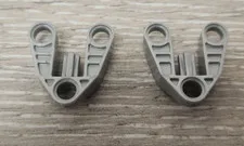 Lego 32175 Pearl Light Gray Pin Connector 3x3 With Axle And 3 Pin Holes Lot Of 2