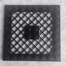 LEGO 4151a Plate Modified 8 x 8 Lattice without Hole in Center Black x1 Genuine
