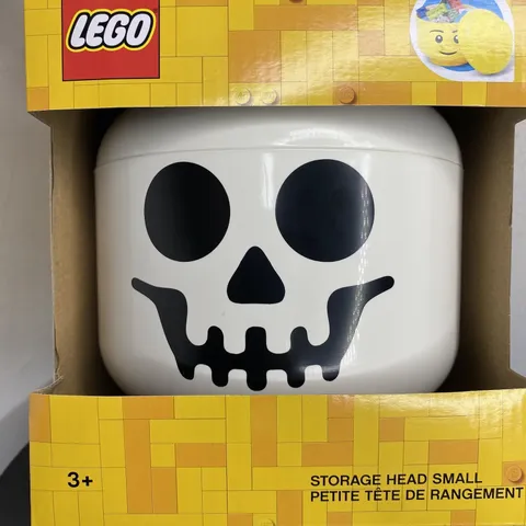 NEW LEGO Skeleton Small Storage Head Skull Container Halloween Candy Bowl 6x7.5"