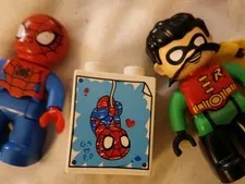 Lego Duplo Robin With Cape Spider Man Lot Of 3 Pcs  Figures Marvel Comics