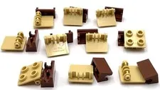 Lego 10 New Tan and Reddish Brown Hinges