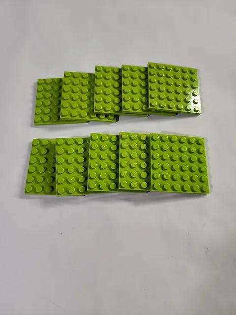LEGO Parts ● Lime Green Plate 6 x 6 Square ● # 3958 ● QTY 10