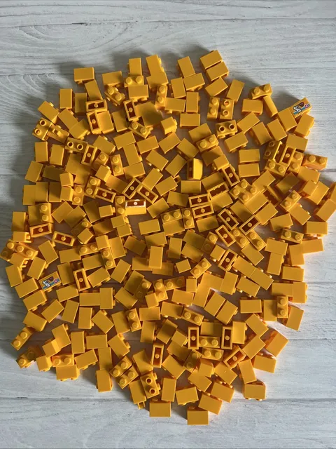 LEGO BRIGHT LIGHT ORANGE LOT 264 PCS 1X2 BRICK VARIETY BUILDING PIECES