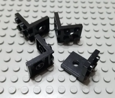LEGO Lot of 4 Black 2x2 - 2x2 Space Seat Brackets