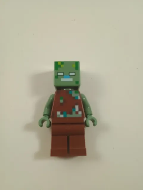 Lego Minecraft Minifigure Drowned Zombie 21164 21178! Used