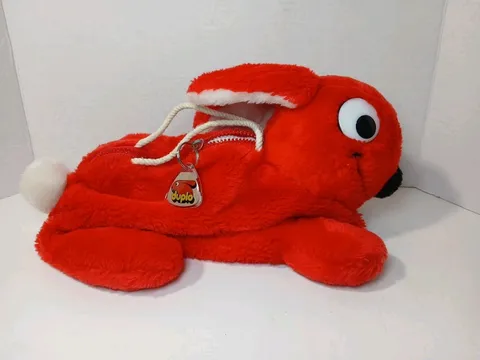 Duplo Plush Bunny Lego Block Carrier Bag Red Zipper Handle Plush 1984 Vintage