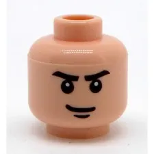LEGO Minifigure Head with Crooked Smile and Eyebrows inv.657