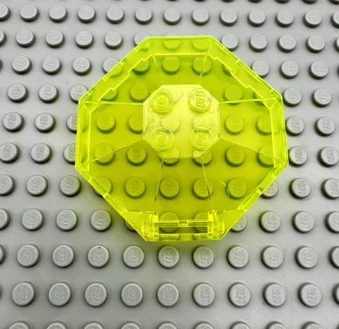Lego Trans-Neon Green Windscreen 6 x 6 Octagonal Canopy without Axle Hole 2418a