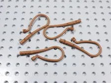 LEGO Lot of 4 Reddish Brown Flexible Whips Weapon Minifig BG