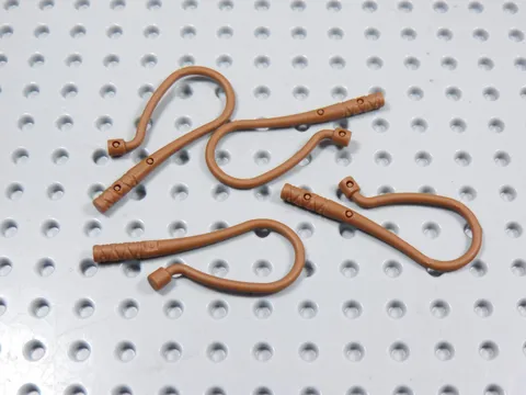 LEGO Lot of 4 Reddish Brown Flexible Whips Weapon Minifig BG