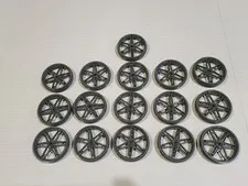 16 LEGO TECHNIC 2903 Large (61.6MM X 13.6MM) Dark Gray 6-SPOKE Motorcycle Wheels