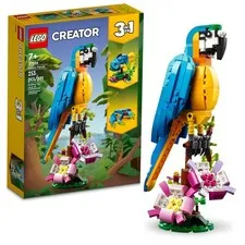 LEGO Creator 3 in 1 Exotic Parrot Building Toy Set, Transforms to Multi-color