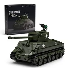 Sherman M4A3E8 Tank Model Kit, Military Tank Clamp Blocks Collectible...
