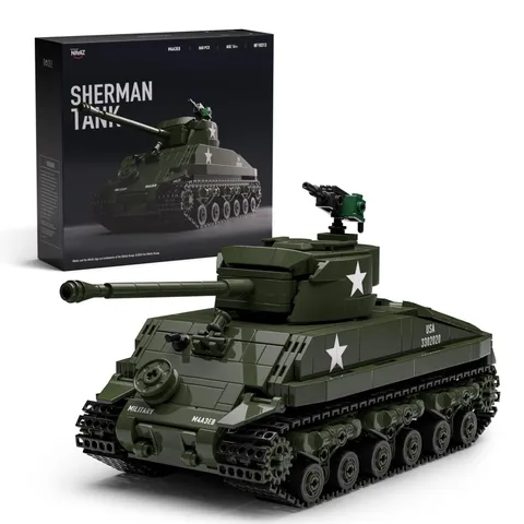 Sherman M4A3E8 Tank Model Kit, Military Tank Clamp Blocks Collectible...