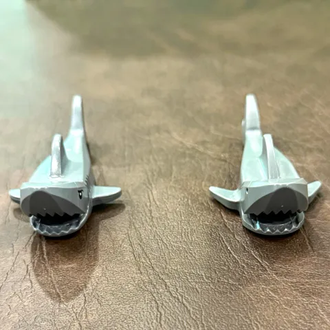 LEGO Gray Printed Shark Animal Figures Lot of 2 Plastic Pieces Animals