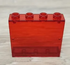 Lego 4215 30007 Translucent Trans Red Panel 1 x 4 x 3 Wall Piece Part