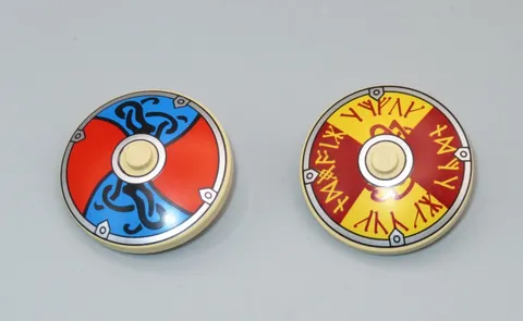 LEGO #2 lot Viking shield 4x4 radar red blue yellow minifigures