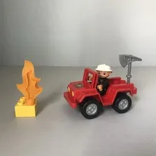 Lego Duplo 6169 Fire Chief Complete Set Fireman Firefighter Car Vehicle