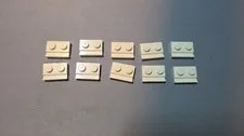 LEGO Loose Lot (10 Pieces): 32028 - Modified Plate 1x2 White [NEW]