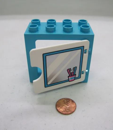 Lego Duplo Blue Bathroom Vanity Cabinet Cupboard Home Toothbrush Dollhouse