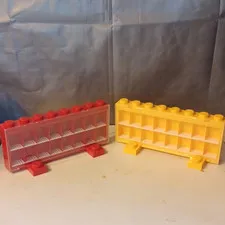 LEGO Wall-Mountable 16-Compartment Display Case Red/Yellow 16 x 7 in