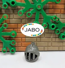 (S12 / 10 / 18) LEGO x167 Headgear Helmet Castle Closed Face Grill Dark Gray