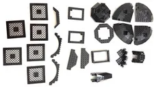 LEGO Black Specialized Parts Lot - Cockpit Octagonal Plates Grilles Arches Speci