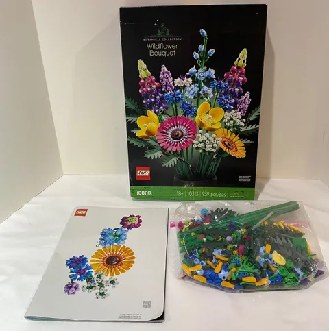 LEGO Icons: Wildflower Bouquet 10313 Set 100% Complete Botanical Collection