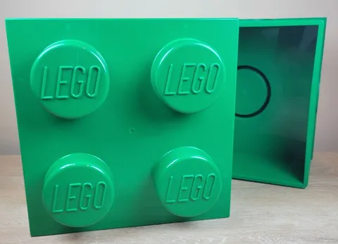 Lego Storage Brick Box 4 Knobs Stackable Green
