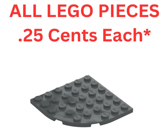 LEGO Plate 6x6 Round Corner Dark Bluish Gray 6003 - Genuine LEGO Parts Pieces