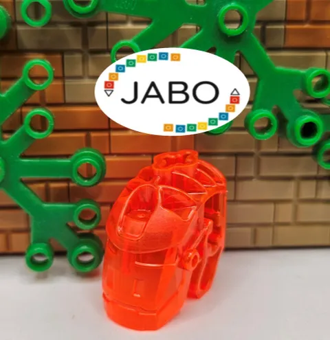 (S17 / 9 / 22) LEGO Bionicle 64262 Head Connector (Glatorian) Neon Orange