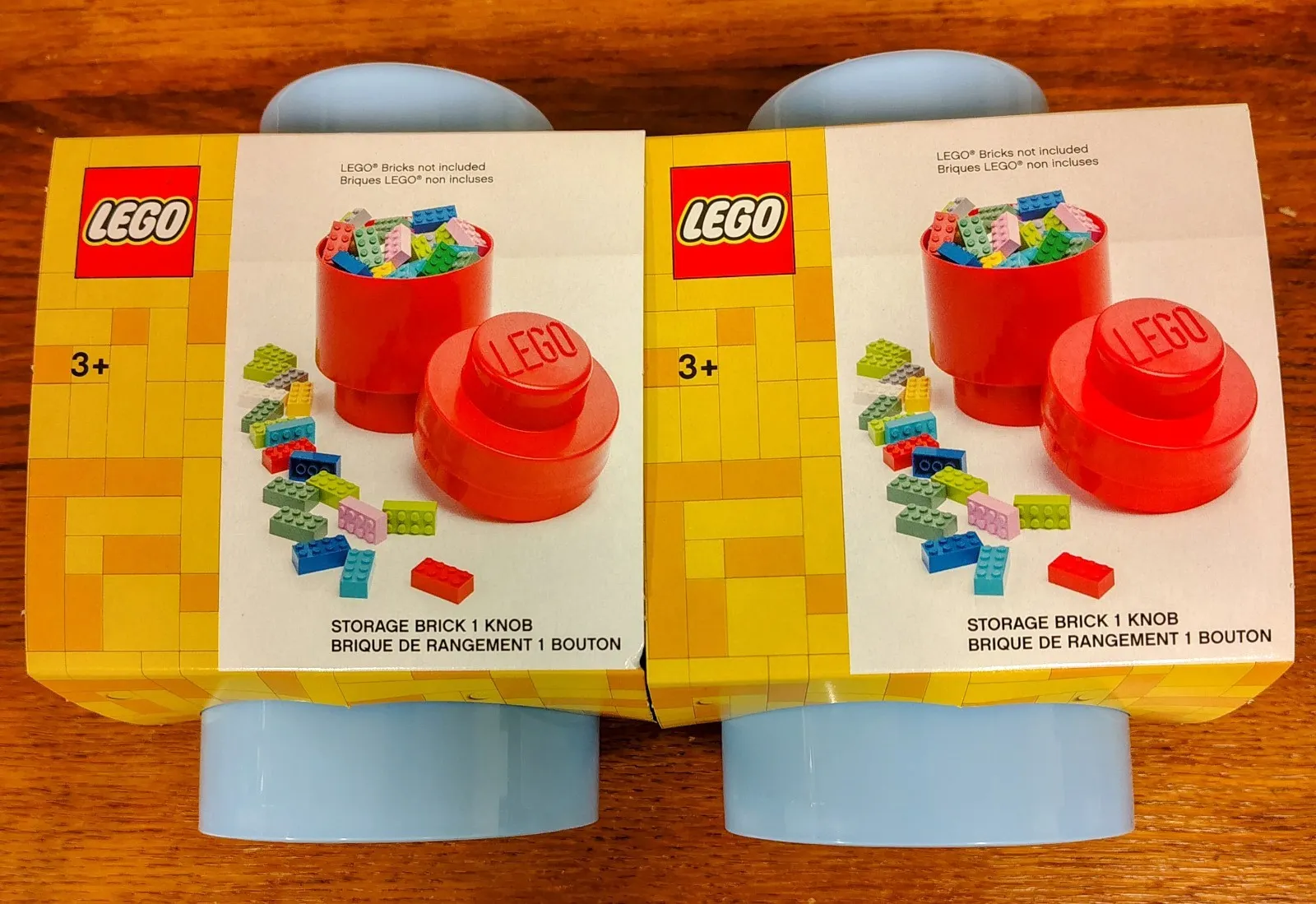 *2 Pack* LEGO Stackable Storage Brick 1 Knob- Light Blue Color