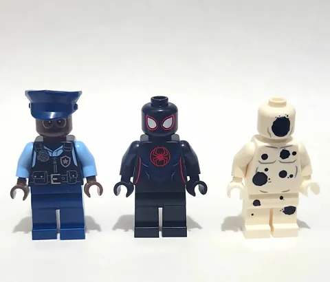 LEGO Marvel Spider-Man Minifigures Lot: Police Officer, Miles Morales, The Spot