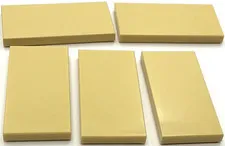 Lego 5 New Tan Tiles Flat Smooth 2 x 4 Parts